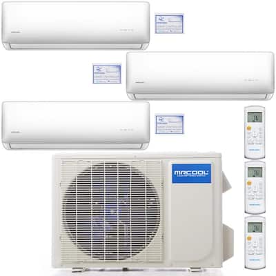 Triple Zone Mini Split Air Conditioners Heating Venting Cooling The Home Depot
