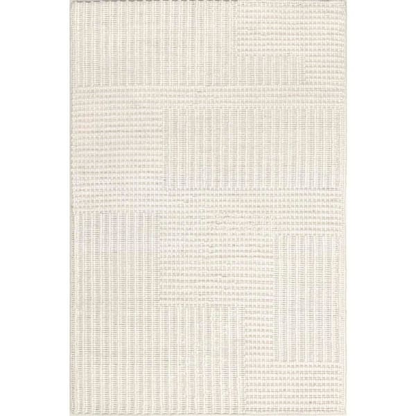 Skye Modern High-Low Ivory 6 ft. x 6 ft. Indoor Square Rug