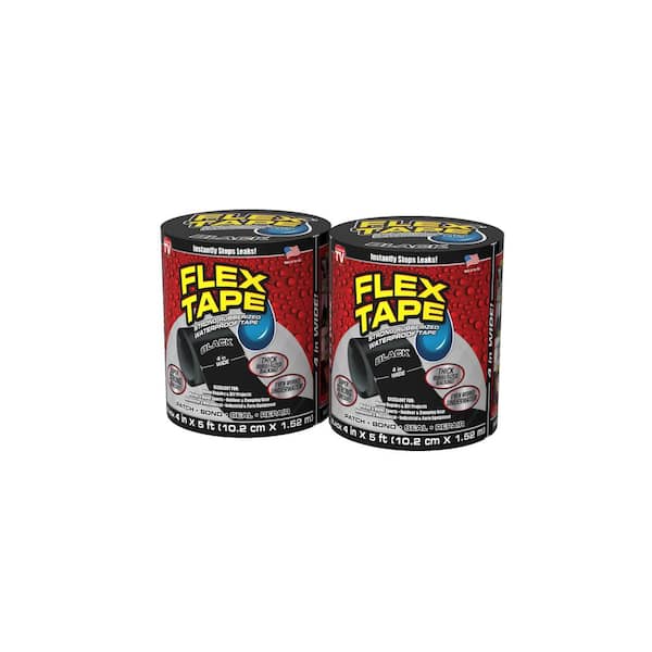 Black Ships Fast 4" x 5' Flex Seal Strong Rubberized Waterproof Flex Tape 