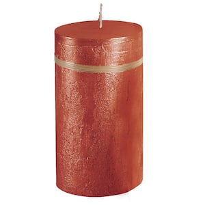 6 in. Red Ritz Timber Pillar Candle