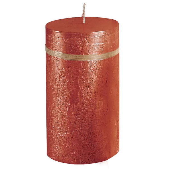 Vance Kitira 6 in. Red Ritz Timber Pillar Candle