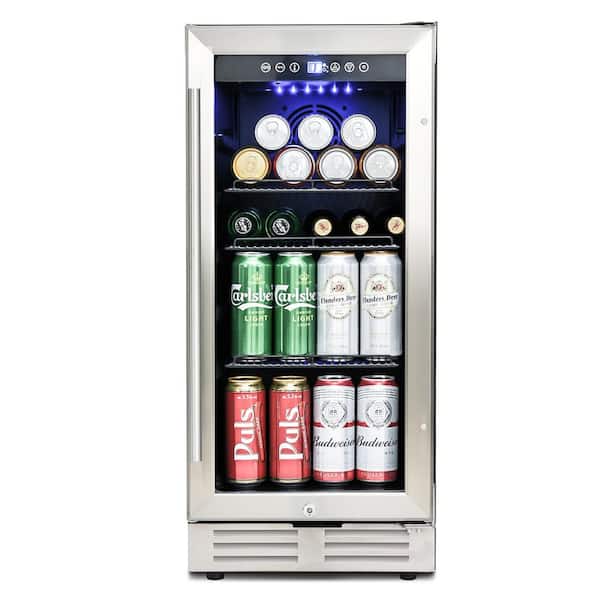 Merax 15 in. 3.6 cu. Ft. 20-Bottle Wine and 50-Can Beverage Cooler with Adjustable Shelves and Blue Interior Light