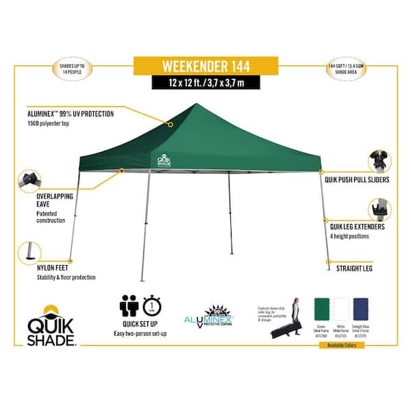 WE144 Weekender Elite 12 ft. x 12 ft. Navy Blue Instant Canopy