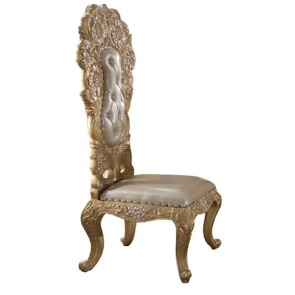 Otis Gold Faux Leather with Rubber Pads Side Dining Chair Set of 2