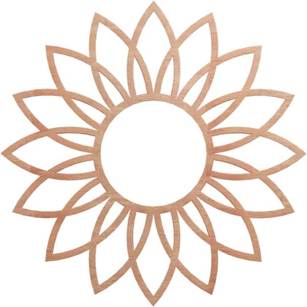 Ekena Millwork 34 in. x 11.75 in. x 0.375 in. Wood Medallion Moulding