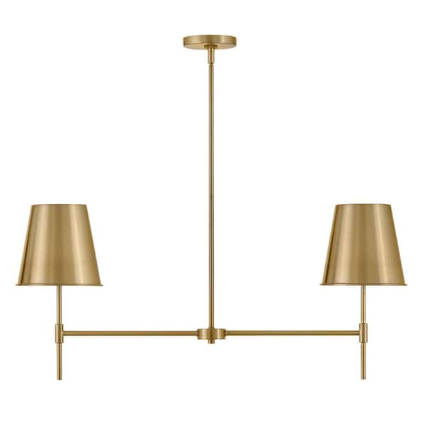 LARK Blake 2-Light Lacquered Brass Cone Chandelier