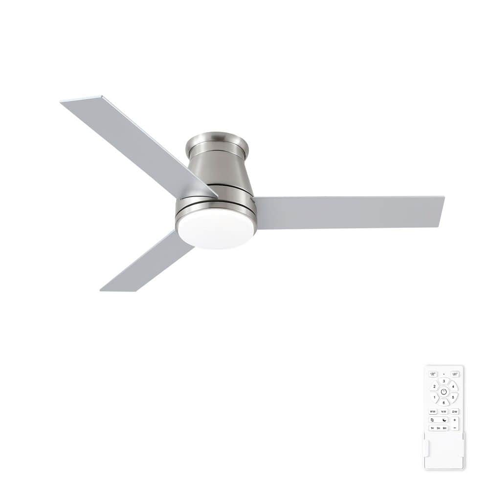 Topsky 48 in. Brushed Nickel Standard Flush Mount LED Ceiling Fan with Light, Remote Included for Living Dinning Room price history on PriceWatchPro