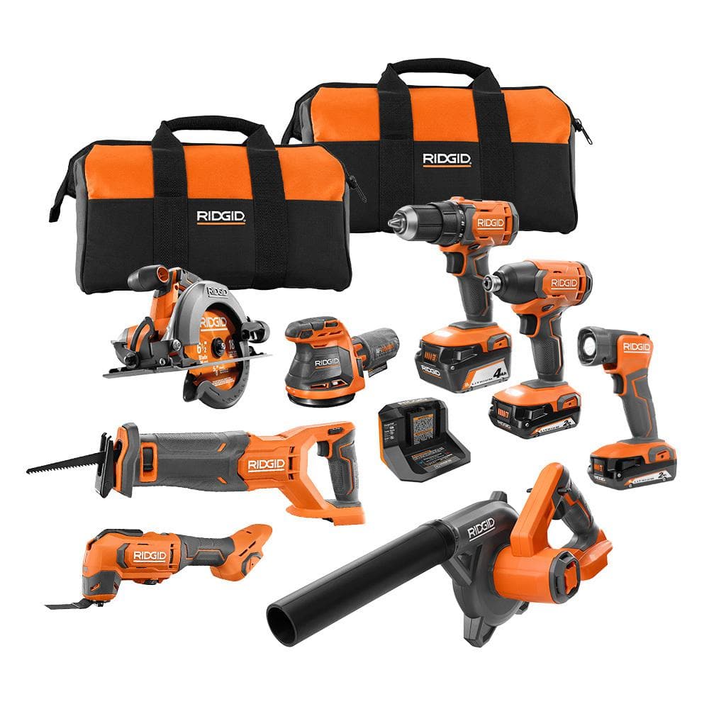Reviews for RIDGID 18V Cordless 8-Tool Combo Kit with (2) 2.0 Ah
