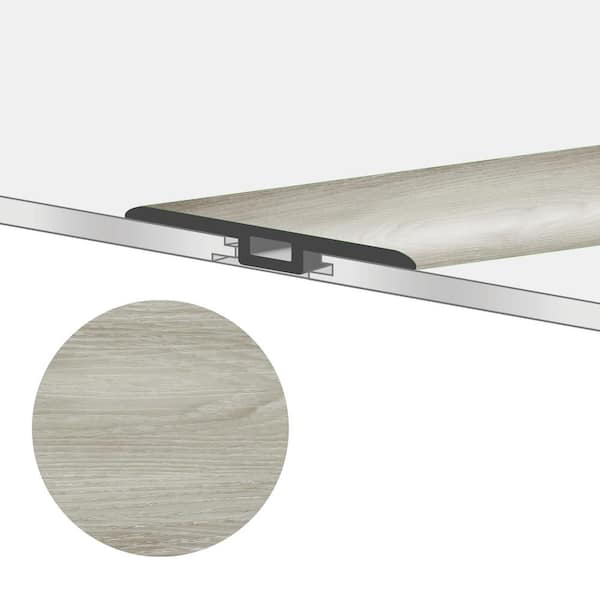GlueCore Silver Grey 1-3/4 in. W x 47-1/4 in. L x 0.27 in. T Vinyl Reducer Molding Trim
