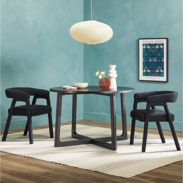 Pedestal Table with Four Sky Blue Kool Series Chairs, Round, 36