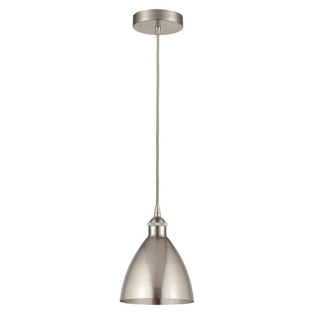 Edison Dome 100-Watt 1-Light Brushed Satin Nickel Standard Mini Pendant Light with Metal Shade price history on PriceWatchPro