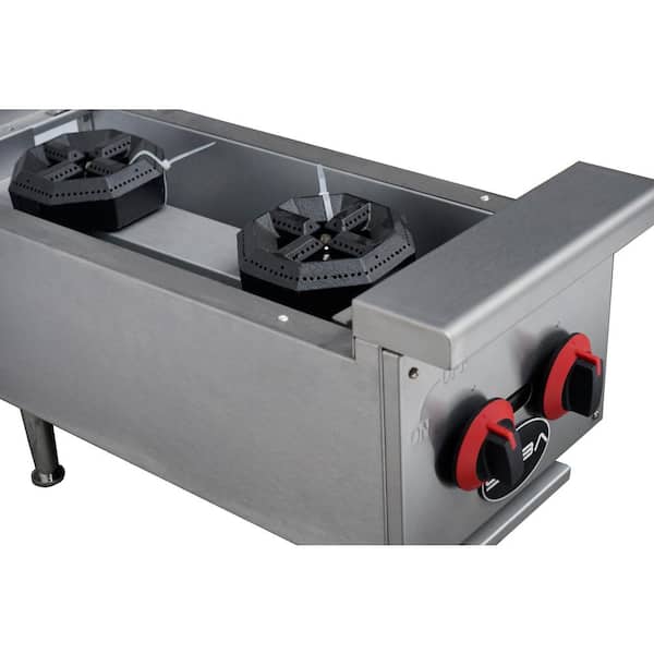 2 Burner Gas Boiler Hob Countertop cooker - 44,000 Btu Commercial