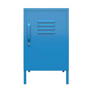 Cache 27.14 in. Bright Blue Metal Locker End Table