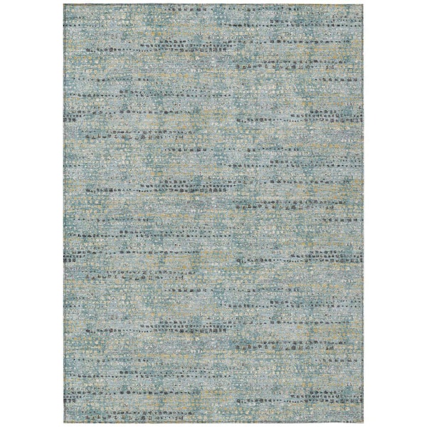 Chantille Machine Washable Indoor/Outdoor Abstract ACN2641 Teal 9 ft. x 12 ft. Area Rug