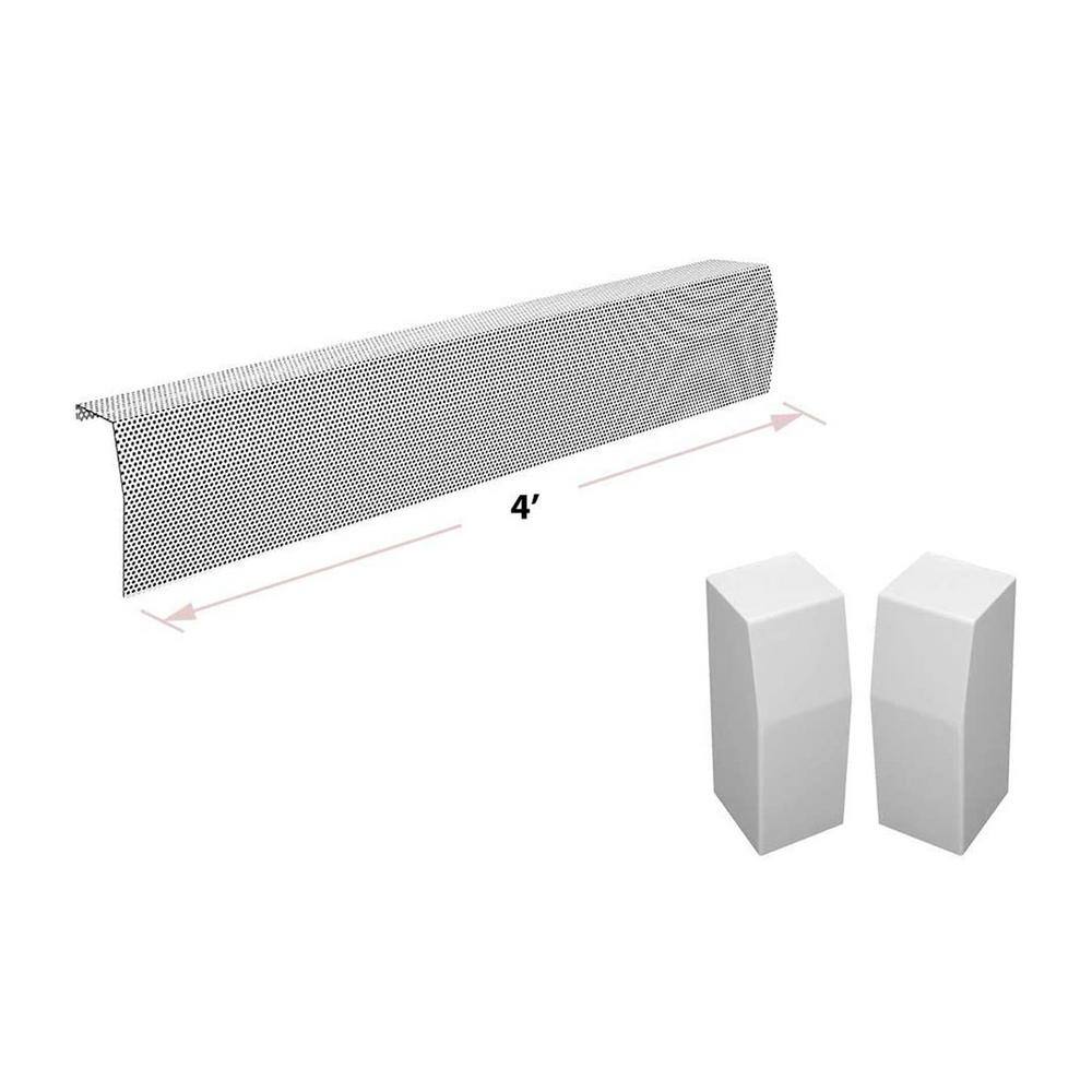 Premium White Galvanized Steel 4-ft Slip-On Baseboard Heater Cover