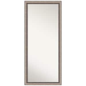Lyla 64.25 in. x 28.25 in. Modern Classic Rectangle Framed Ornate Silver Floor Leaning Mirror