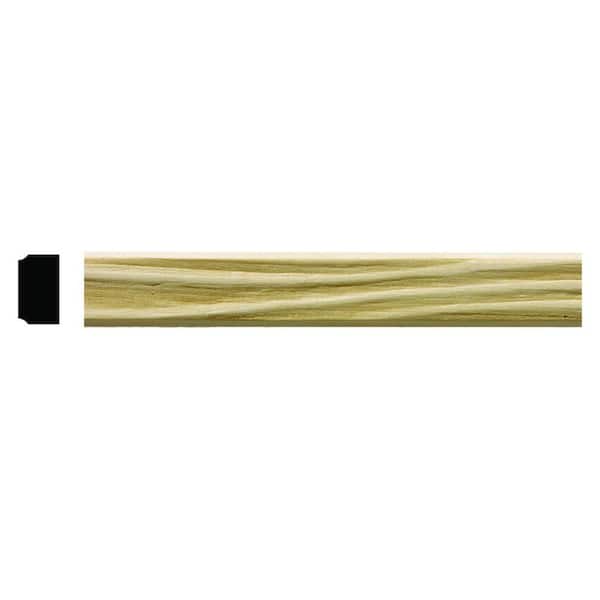 7/16 in. x 3/4 in. x 96 in. Hardwood White Unfinished Wave Trim Moulding