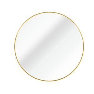 36 in. W x 36 in. H Large Round Aluminum Frame Wall Mirror Bathroom Vanity Mirror in Gold