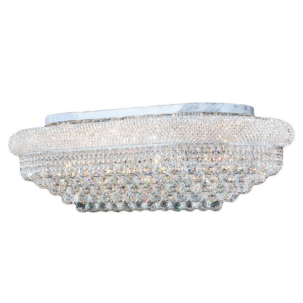 Worldwide Lighting Empire Collection 18-Light Chrome and Crystal Ceiling Light