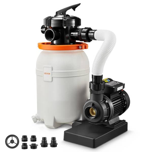 10 in. 0.33 HP Above Ground Pool Sand Filter Pump with 6-Way Valve, 3000 GPH
