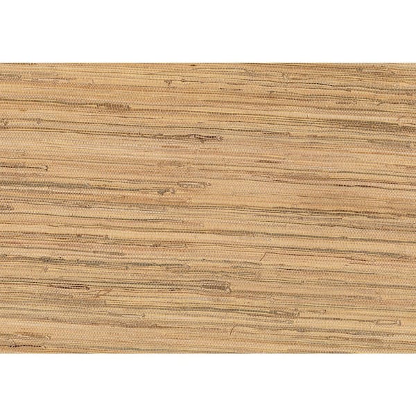 Kenneth James Natsuki Taupe Grasscloth Taupe Wallpaper Sample