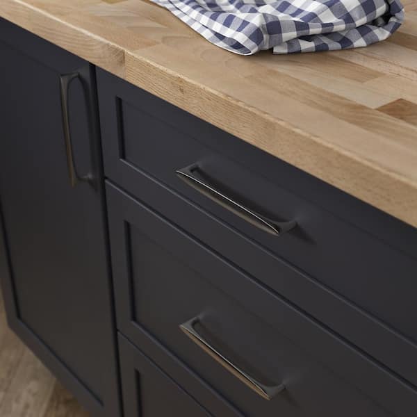 Mila 6-5/16 in. (160 mm) Modern Satin Nickel Cabinet Drawer Bar Pull