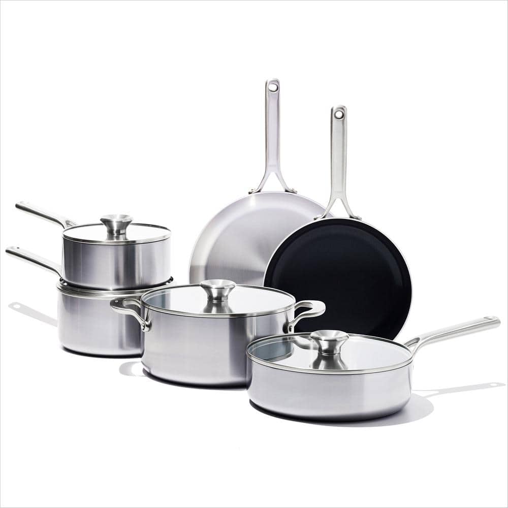 OXO Mira Tri-Ply Stainless Steel PFAS-Free Nonstick, 12 Frying Pan  Skillet, Induction, Multi Clad, Dishwasher and Metal Utensil Safe