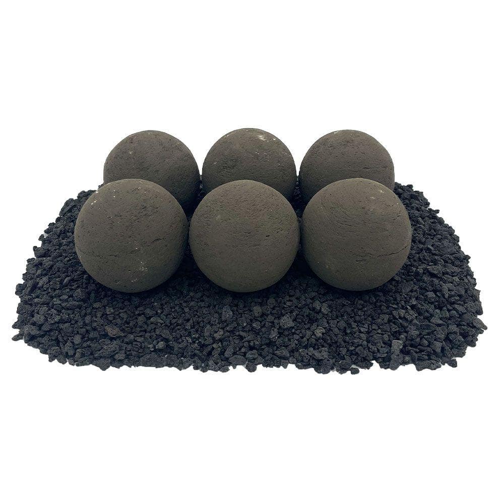 American Fire Glass 4 in. Thunder Gray Lite Stone Fire Balls (Set of 6)  AFG-FBL-TG-6B - The Home Depot