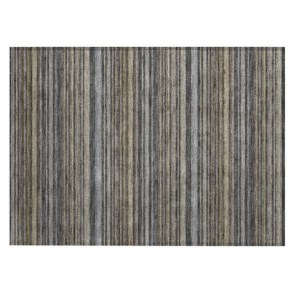 Chantille Machine Washable Indoor/Outdoor Abstract ACN3106 Graphite 2 ft. x 3 ft. Accent Rug