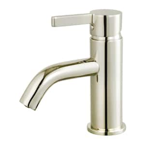 Continental Single-Handle Single Hole Bathroom Faucet with Push Pop-Up in Polished Nickel