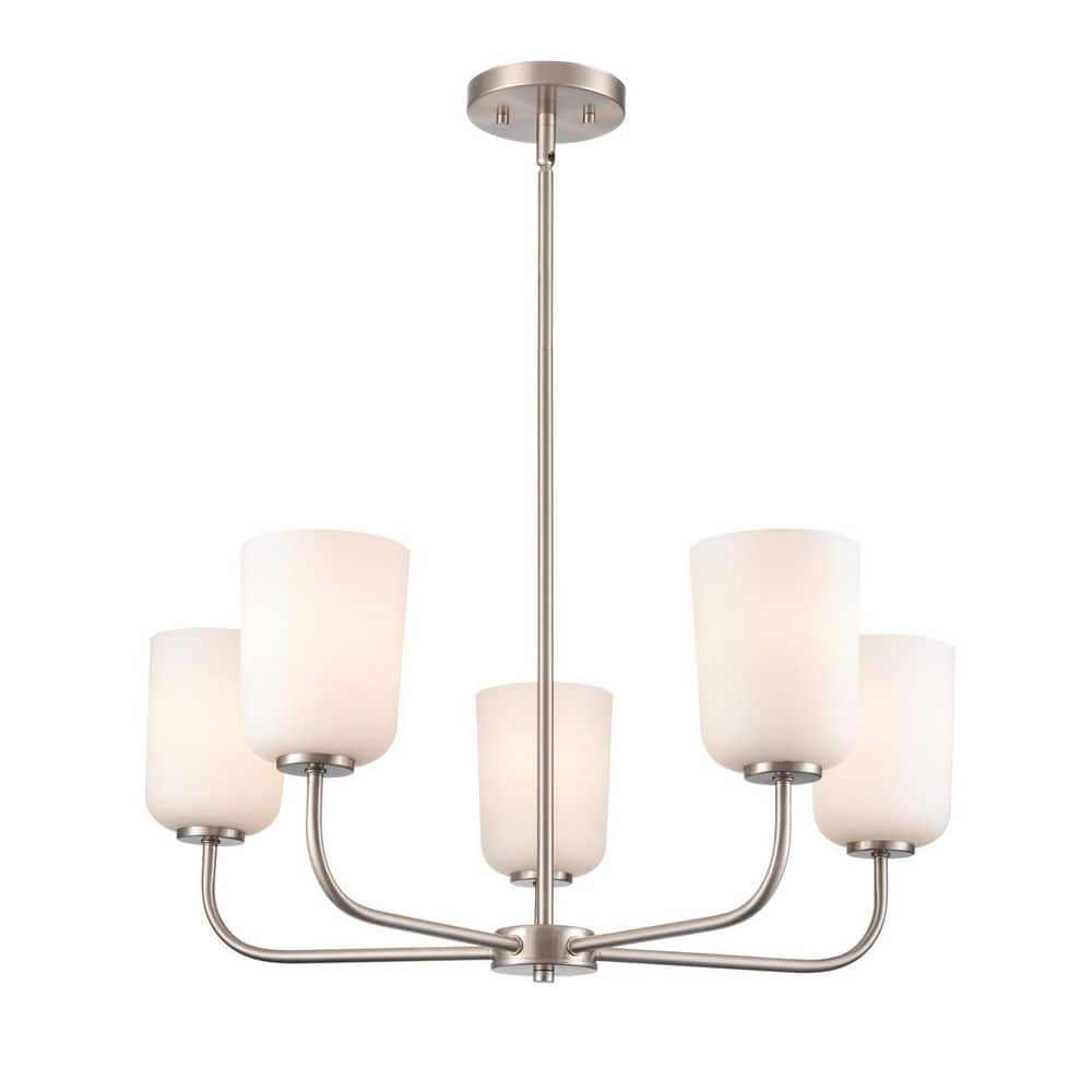 Laphia 27 in. 5-Light Brushed Nickel Chandelier Ceiling Light price history on PriceWatchPro