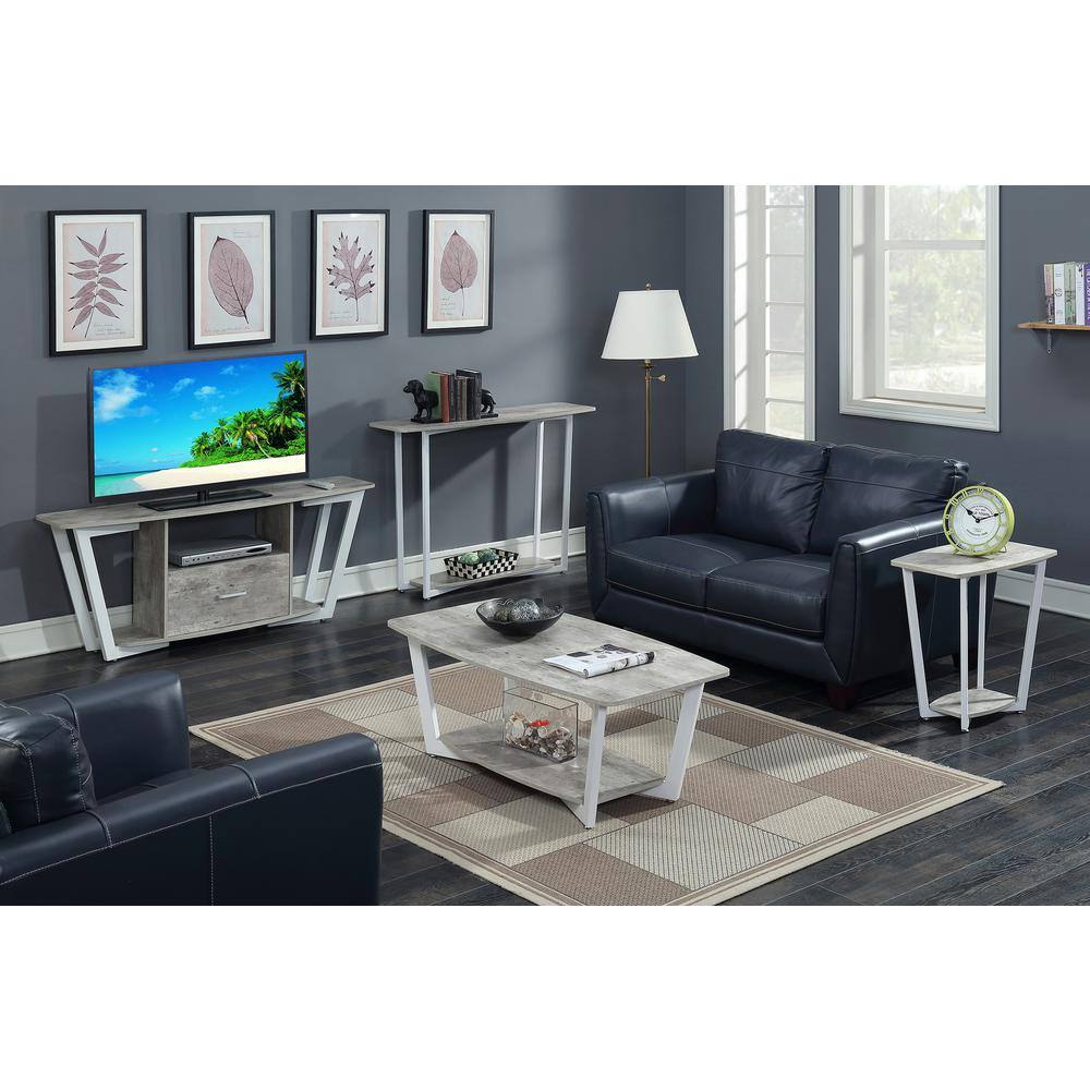 Urban Industrial Graystone 24" Stone and Metal End Table
