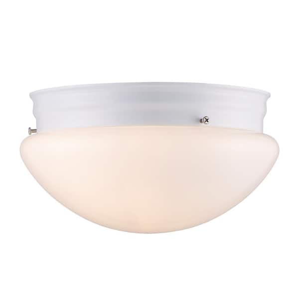 Bel Air Lighting Dash 10 in. 2-Light White Flush Mount
