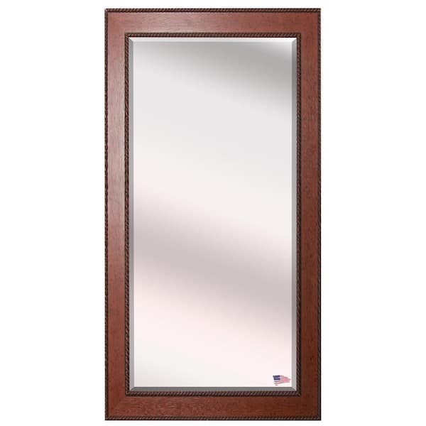 Unbranded Oversized Brown With Age Accents Wood Beveled Glass Southwestern Mirror (70 in. H X 29.5 in. W)