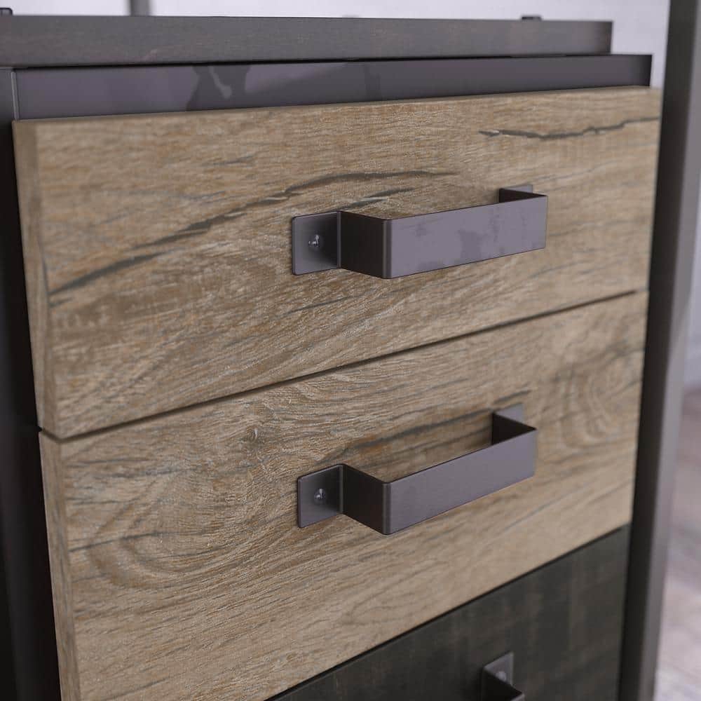 Rustic Gray Mobile 3-Drawer Lockable File Cabinet