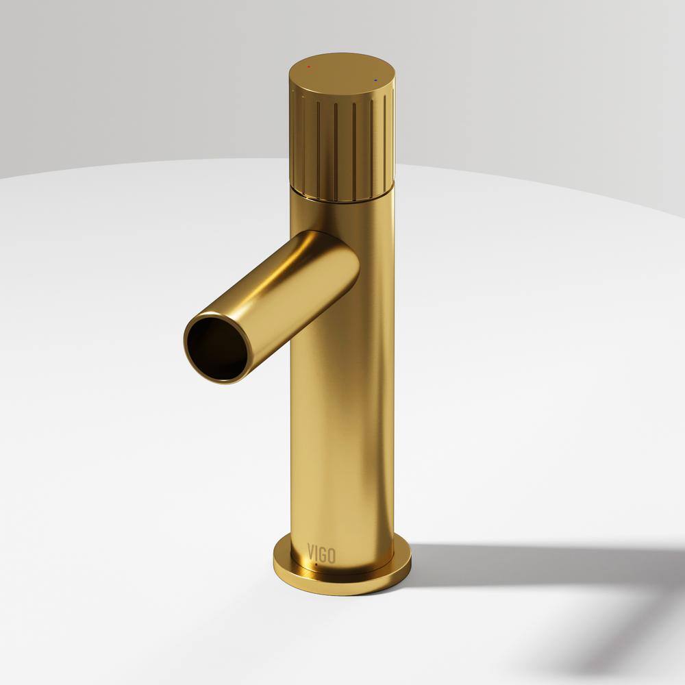 Ashford Matte Brushed Gold High Arc Single-Hole Bathroom Faucet