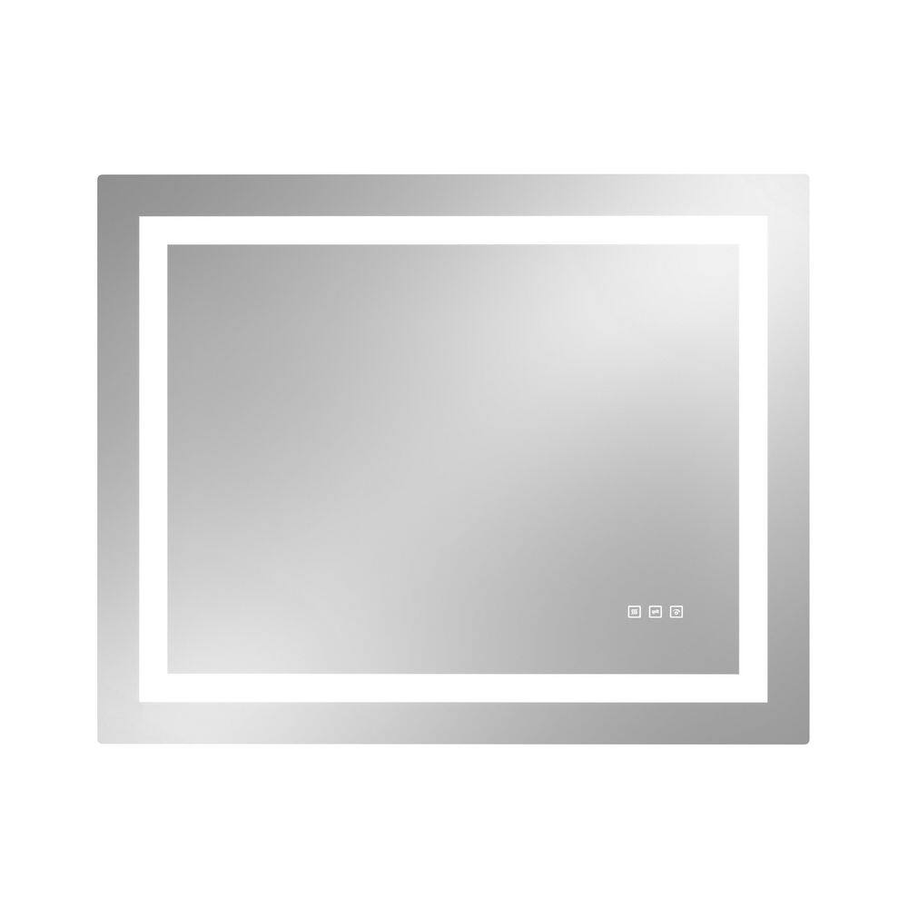 32 in. W x 1.45 in. H Rectangular Frameless Rounded Corners Wall Bathroom Vanity Mirror in Silver price history on PriceWatchPro