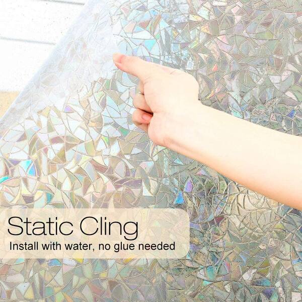 3D Frosted Privacy Window Film – Static Cling, No Glue, Removable – 0.45m X 2m, UV Block