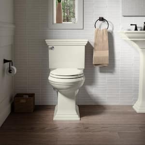 Memoirs 12 in. Rough In 2-Piece 1.28 GPF Single Flush Elongated Toilet in Biscuit Seat Not Included