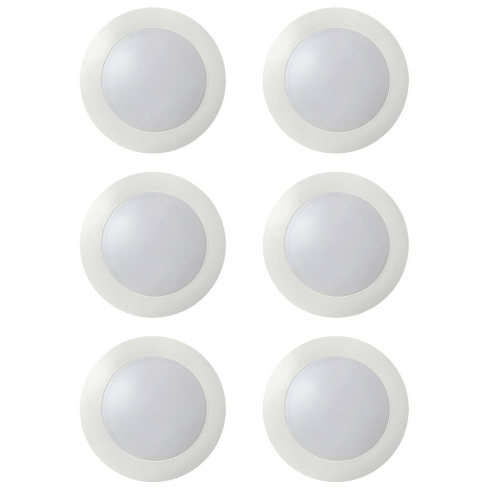 White Frosted Glass 7.5" LED Flush Mount Ceiling Light Set