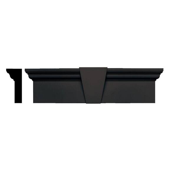 Builders Edge 3-3/4 in. x 9 in. x 37-5/8 in. Composite Flat Panel Window Header with Keystone in 010 Musket Brown