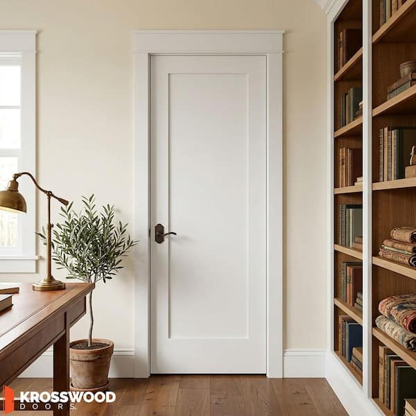 Krosswood Doors 36 in. x 96 in. Shaker 1-Panel Primed Solid Core