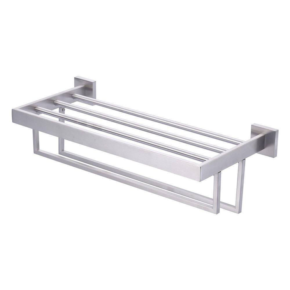 20 in. Stainless Steel Wall Mounted Double Towel Bar in Brushed Nickel