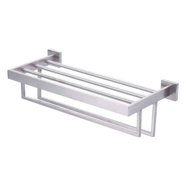 20 in. Stainless Steel Wall Mounted Double Towel Bar in Brushed Nickel