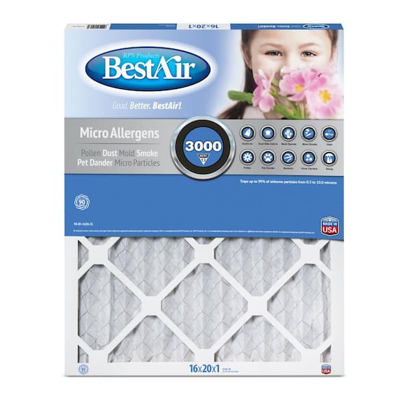 BestAir 16 x 20 x 1 Pleated Filter FPR 10 MERV 13