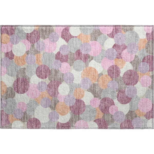 Mayfield Premium Machine Washable Abstract AMF2450 Blush 2 ft. x 3 ft. Accent Rug
