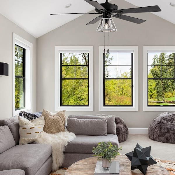 Benedikte 52 in. Indoor LED Black Ceiling Fan with Light Kit