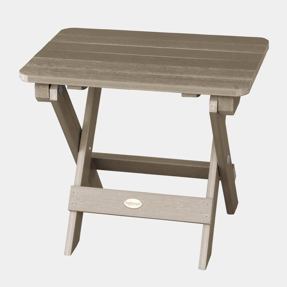 Highwood Adirondack Woodland Brown Recycled Plastic Outdoor Folding   Highwood Outdoor Side Tables Ad Tbs1 Wbr 64 1000 