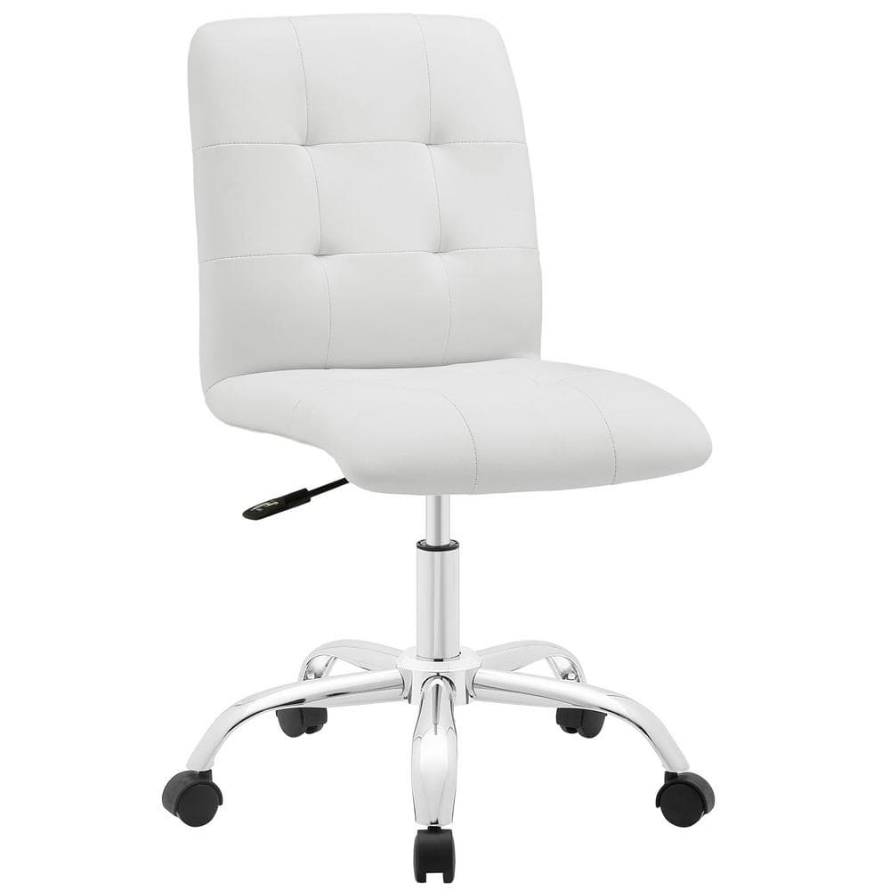 MODWAY 23.5 in. Width Standard White Faux Leather Task Chair with ...