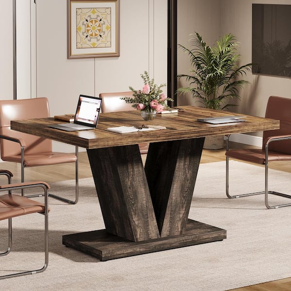 BYBLIGHT 47.24 in. W Rectangular Black and Brown Wood BYBLIGHT 47.24 in. W Rectangular Black and Brown Wood